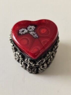 Red Heart Millefiori Trinket Box